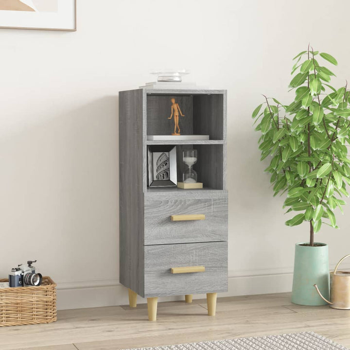 skænk 34,5x34x90 cm konstrueret træ grå sonoma-eg