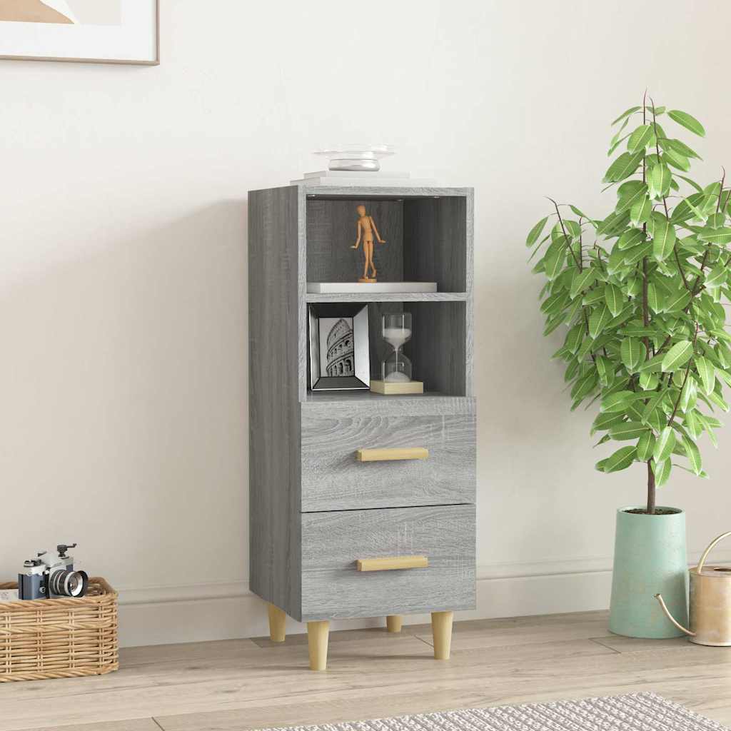 skænk 34,5x34x90 cm konstrueret træ grå sonoma-eg