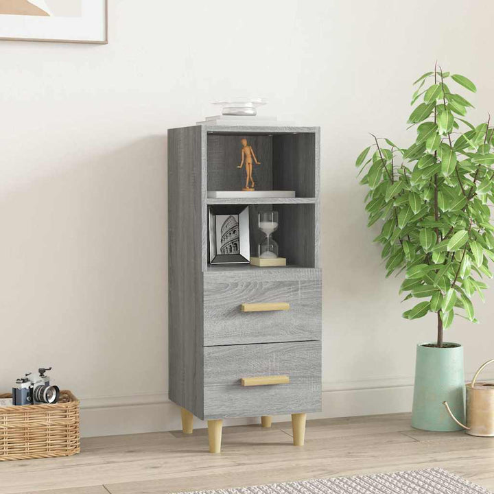 skænk 34,5x34x90 cm konstrueret træ grå sonoma-eg