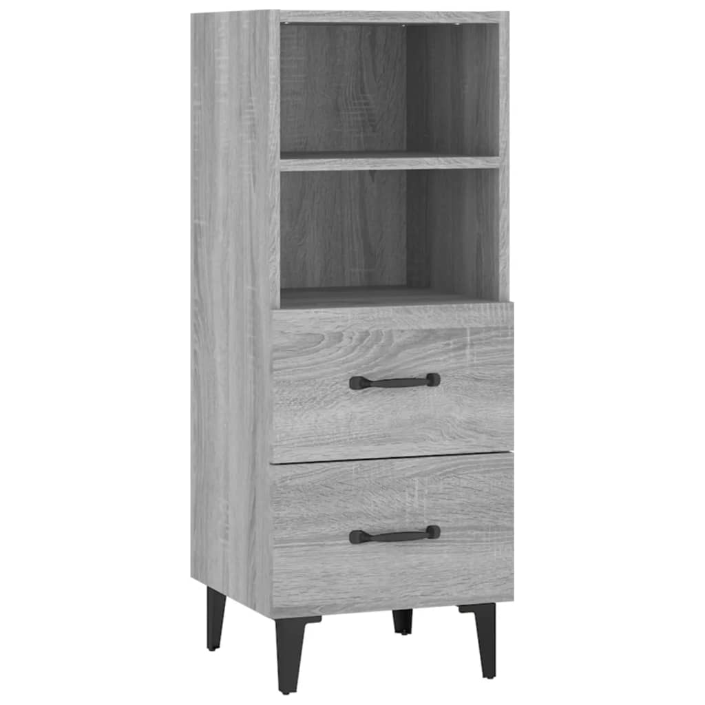 skænk 34,5x34x90 cm konstrueret træ grå sonoma-eg