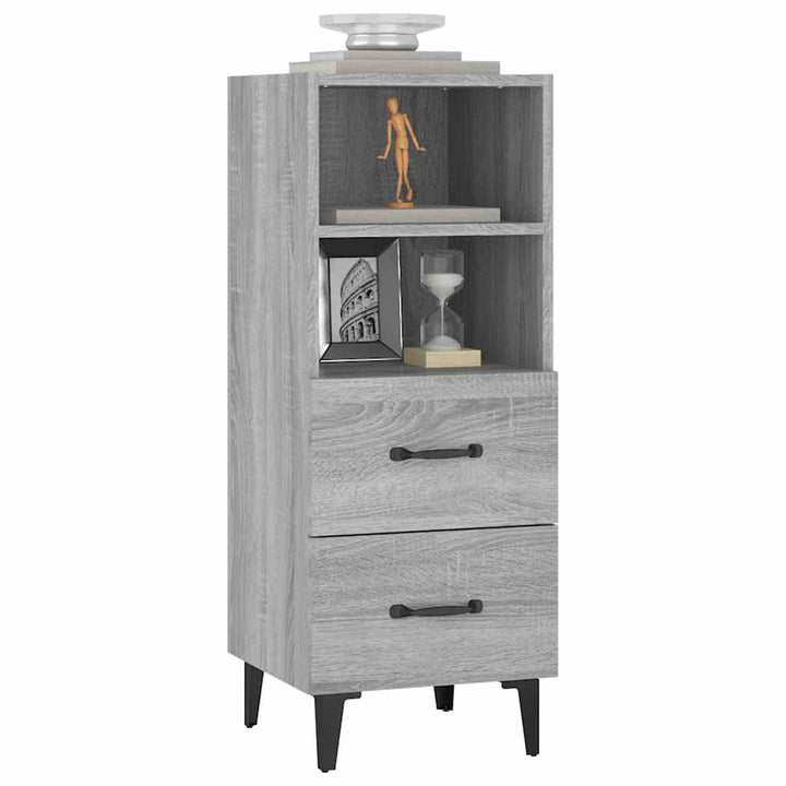 skænk 34,5x34x90 cm konstrueret træ grå sonoma-eg