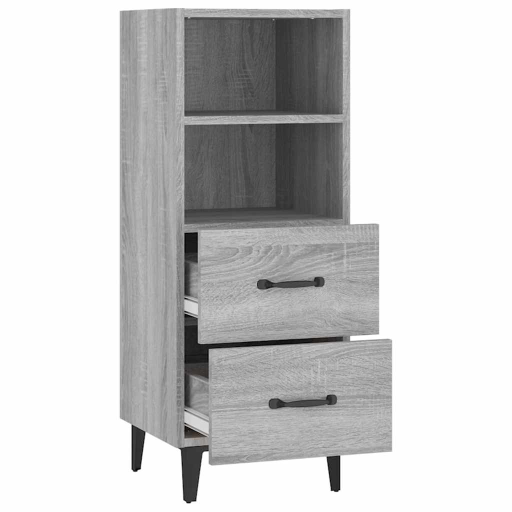 skænk 34,5x34x90 cm konstrueret træ grå sonoma-eg
