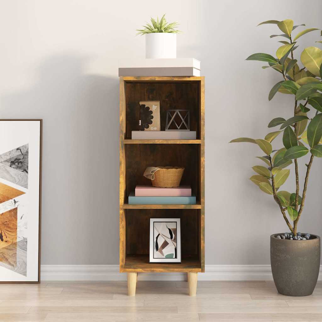 skænk 34,5x32,5x90 cm konstrueret træ røget egetræsfarve
