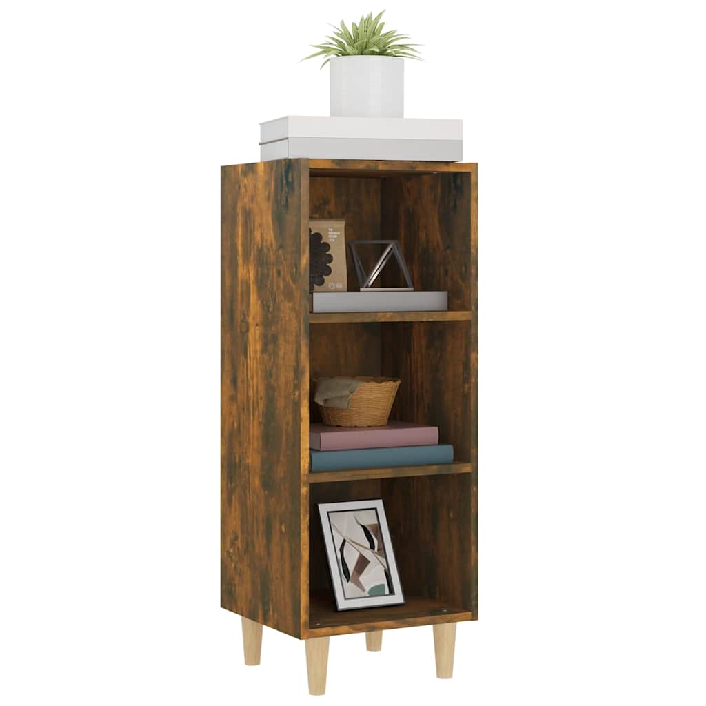 skænk 34,5x32,5x90 cm konstrueret træ røget egetræsfarve