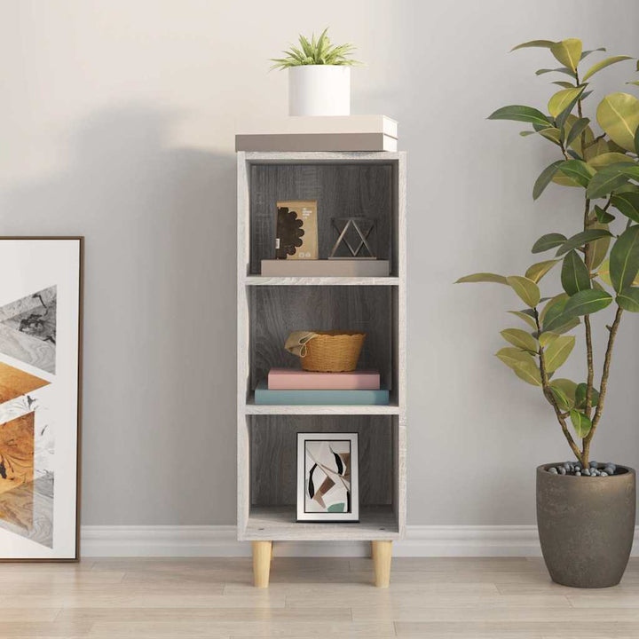 skænk 34,5x32,5x90 cm konstrueret træ grå sonoma-eg