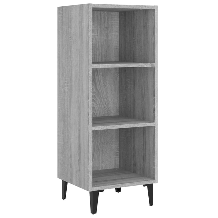 skænk 34,5x32,5x90 cm konstrueret træ grå sonoma-eg