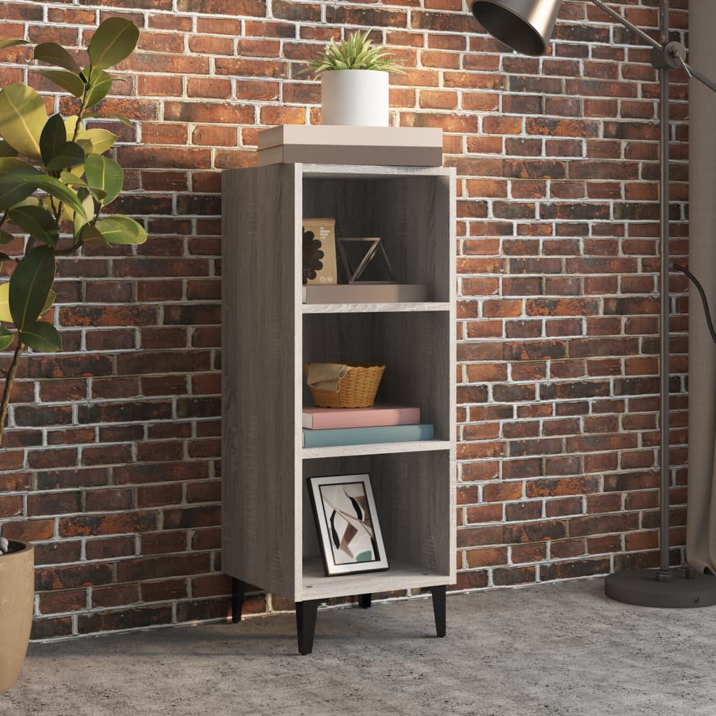 skænk 34,5x32,5x90 cm konstrueret træ grå sonoma-eg