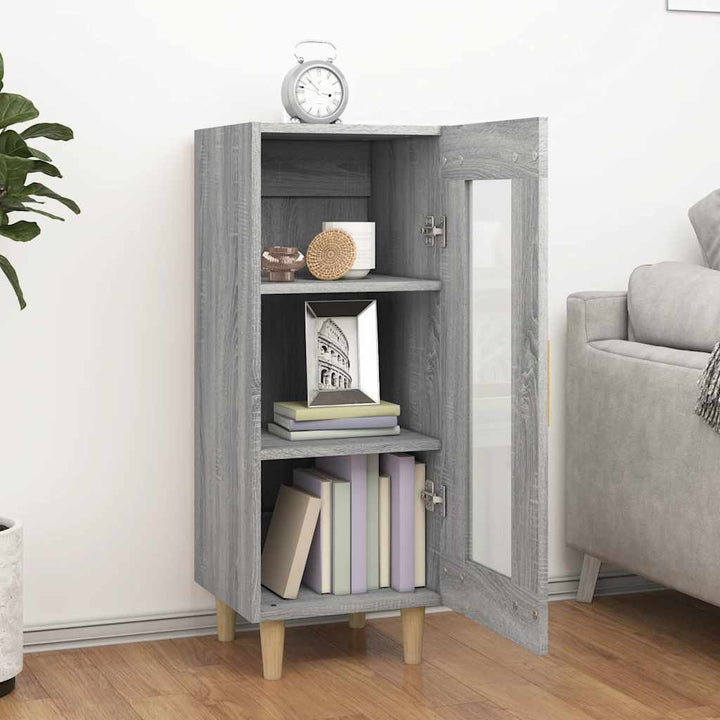 skænk 34,5x34x90 cm konstrueret træ grå sonoma-eg
