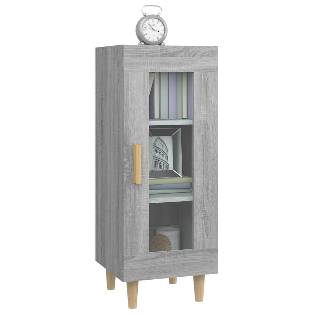 skænk 34,5x34x90 cm konstrueret træ grå sonoma-eg
