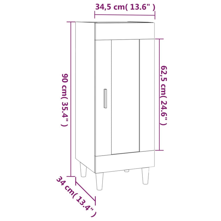 skænk 34,5x34x90 cm konstrueret træ grå sonoma-eg