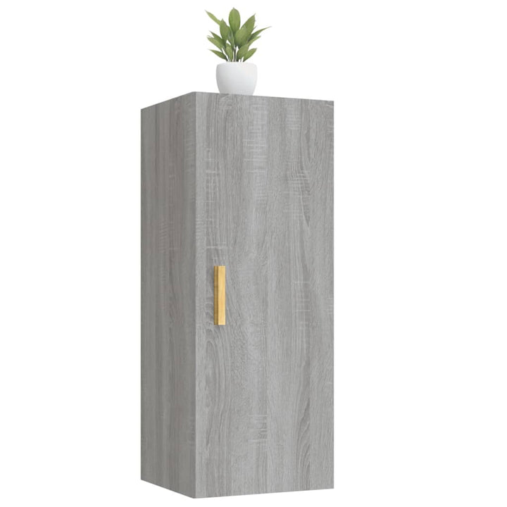 vægskab 34,5x34x90 cm konstrueret træ grå sonoma-eg