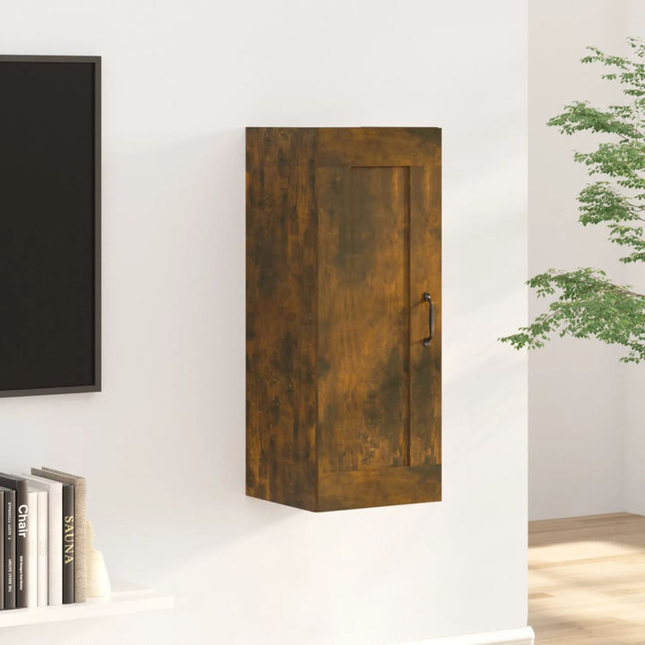 vægskab 35x34x90 cm konstrueret træ røget egetræsfarve
