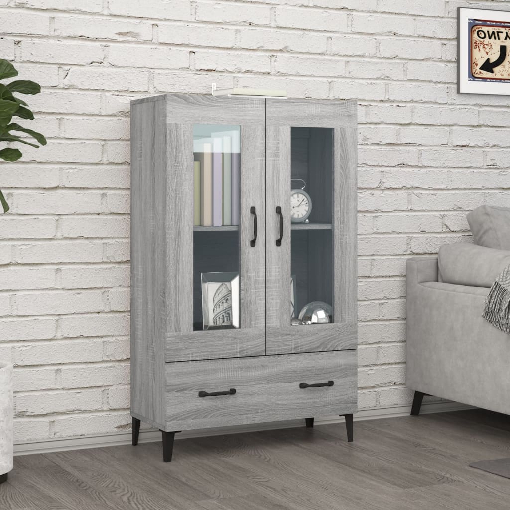 skab 70x31x115 cm konstrueret træ grå sonoma-eg