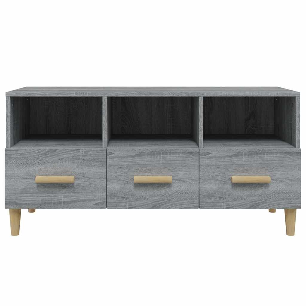 tv-bord 102x36x50 cm konstrueret træ grå sonoma-eg