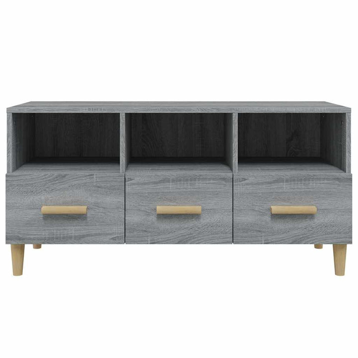 tv-bord 102x36x50 cm konstrueret træ grå sonoma-eg
