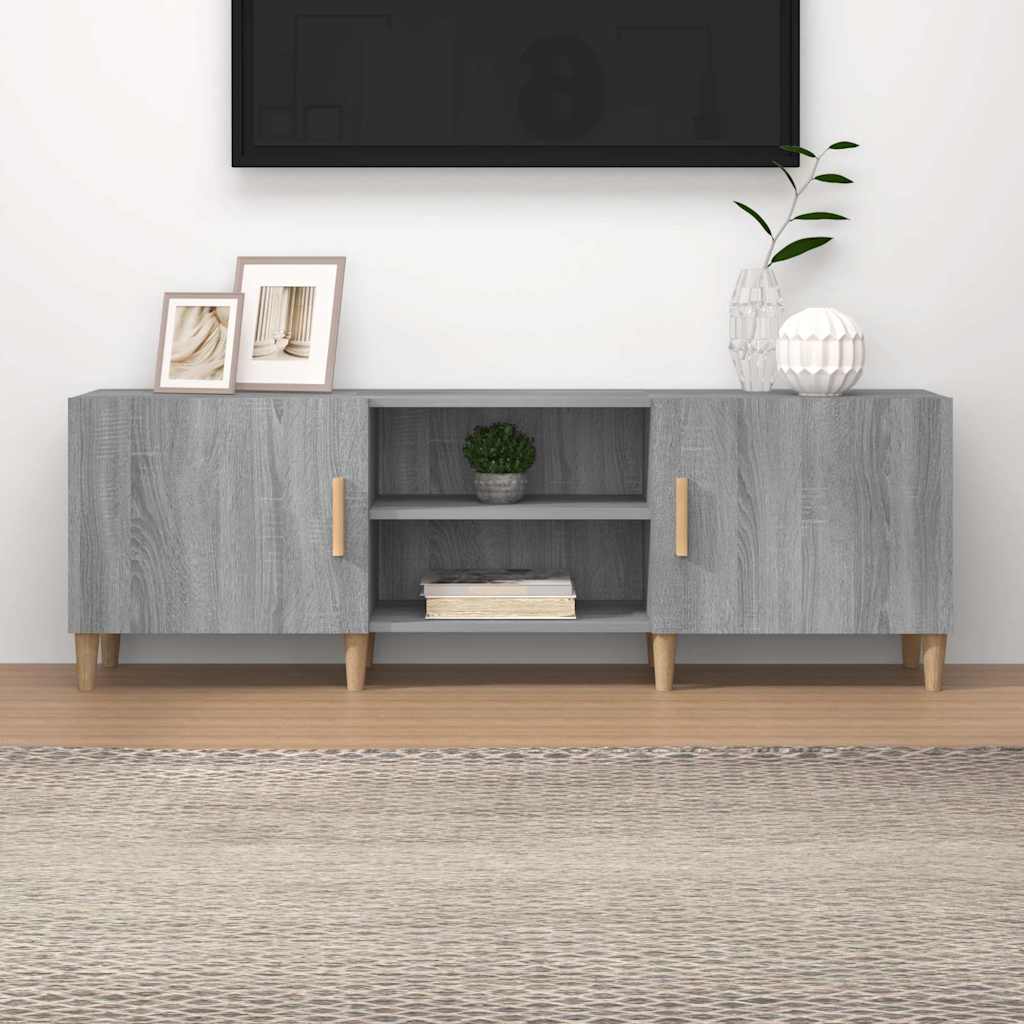 tv-bord 150x30x50 cm konstrueret træ grå sonoma-eg
