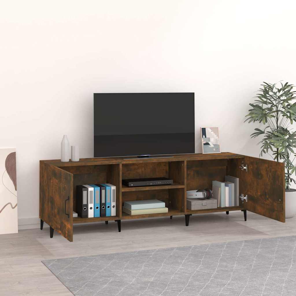 tv-bord 150x30x50 cm konstrueret træ røget egetræsfarve