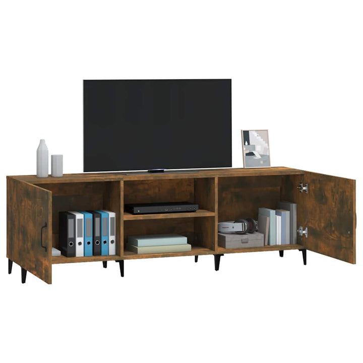 tv-bord 150x30x50 cm konstrueret træ røget egetræsfarve