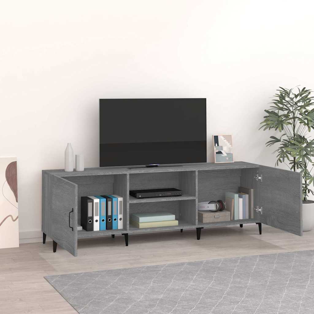 tv-bord 150x30x50 cm konstrueret træ grå sonoma-eg