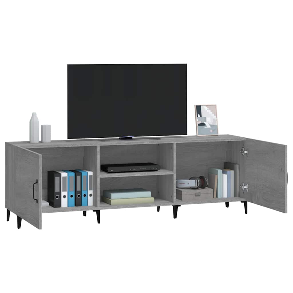 tv-bord 150x30x50 cm konstrueret træ grå sonoma-eg