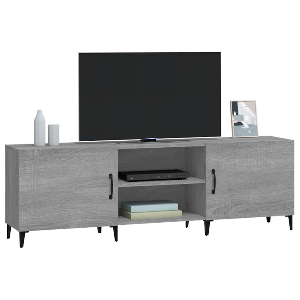 tv-bord 150x30x50 cm konstrueret træ grå sonoma-eg