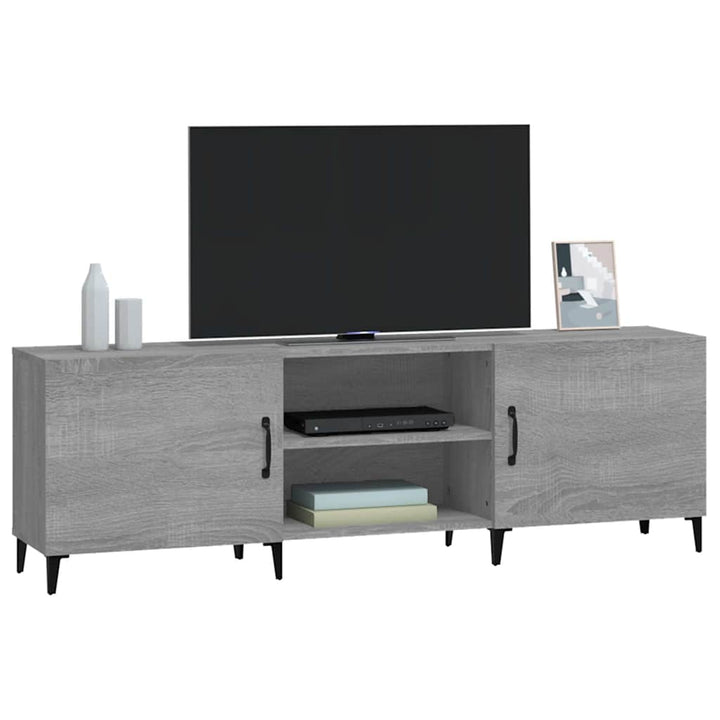 tv-bord 150x30x50 cm konstrueret træ grå sonoma-eg