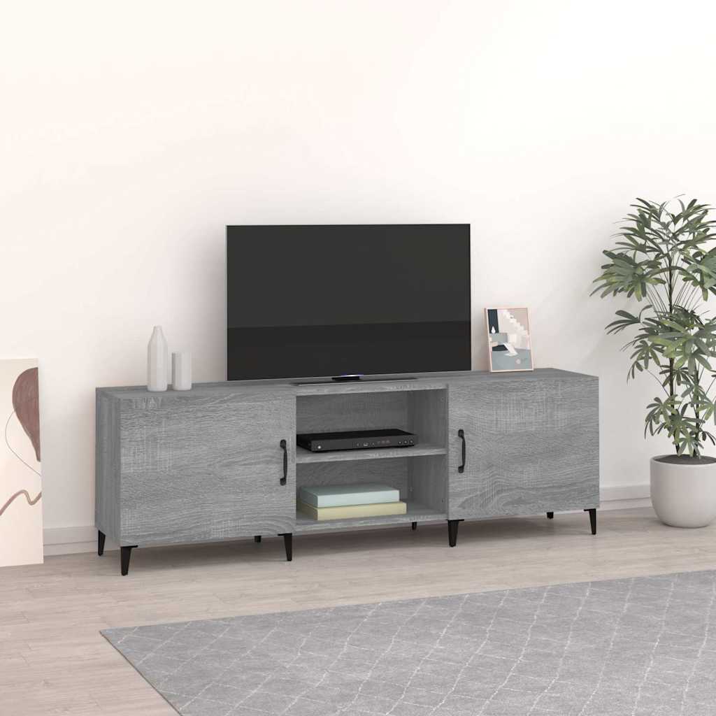 tv-bord 150x30x50 cm konstrueret træ grå sonoma-eg