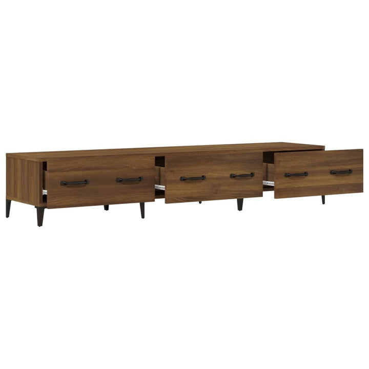 tv-bord 150x34,5x30 cm konstrueret træ brun egetræsfarve