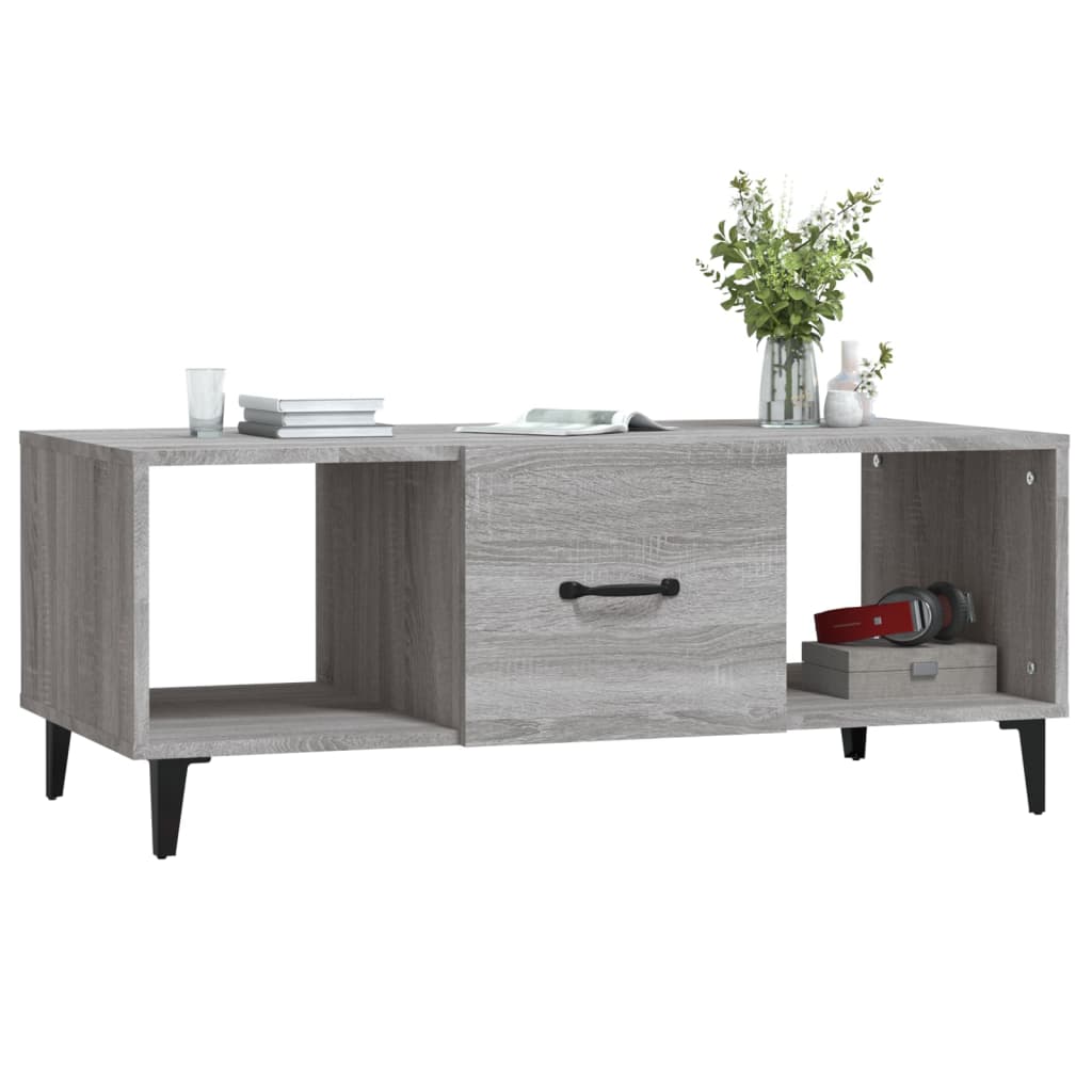sofabord 102x50x40 cm konstrueret træ grå sonoma-eg