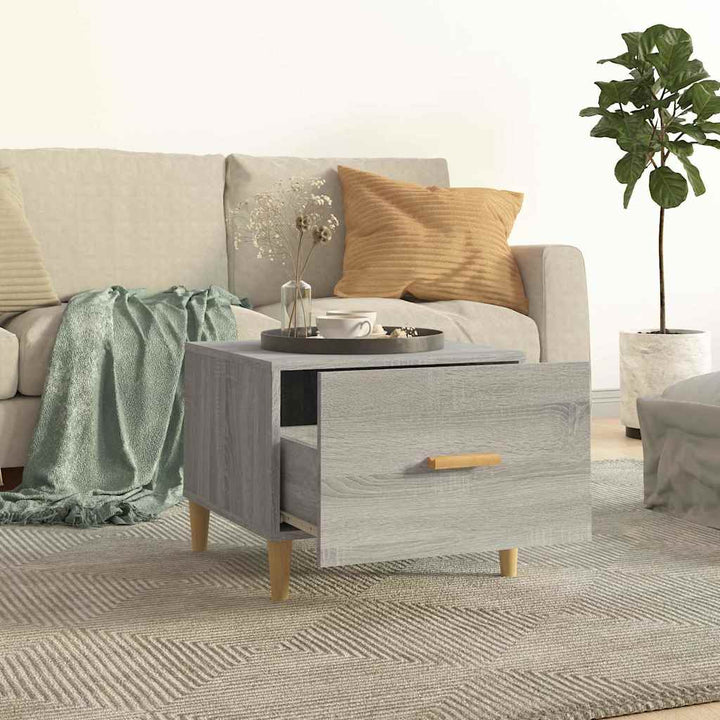 sofaborde 2 stk. 50x50x40 cm konstrueret træ grå sonoma-eg