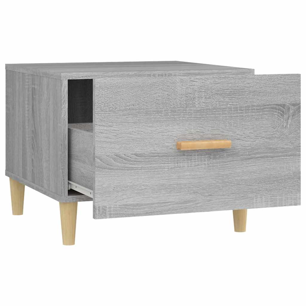 sofaborde 2 stk. 50x50x40 cm konstrueret træ grå sonoma-eg