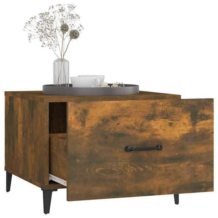 sofaborde med metalben 2 stk. 50x50x40 cm røget egetræsfarve