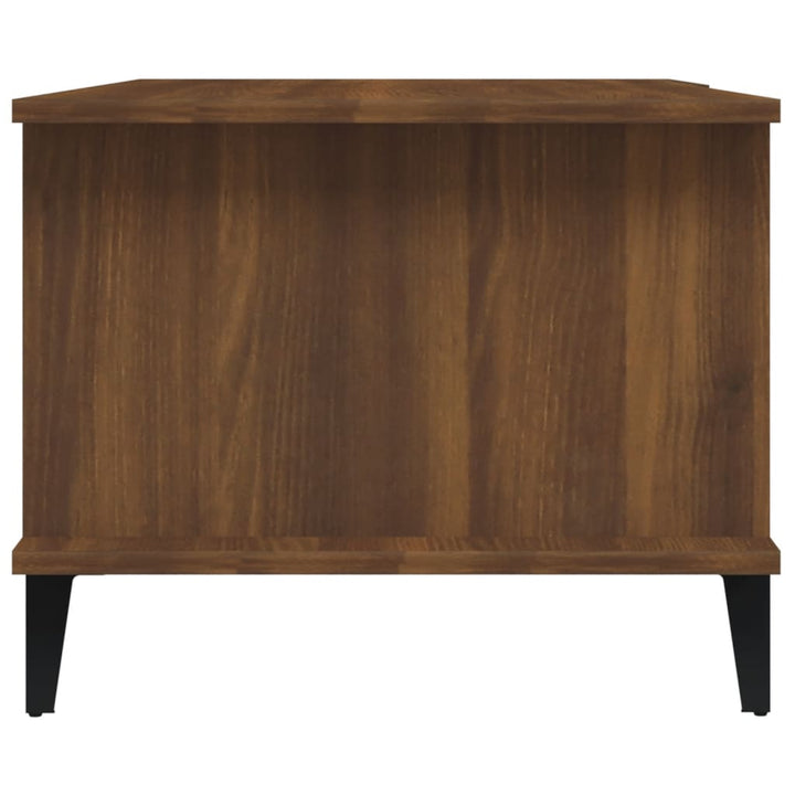sofabord 90x50x40 cm konstrueret træ brun egetræsfarve
