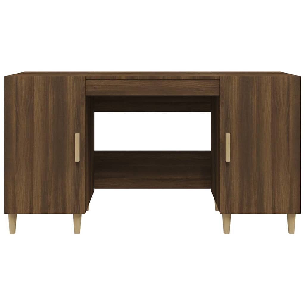 skrivebord 140x50x75 cm konstrueret træ brun egetræsfarve