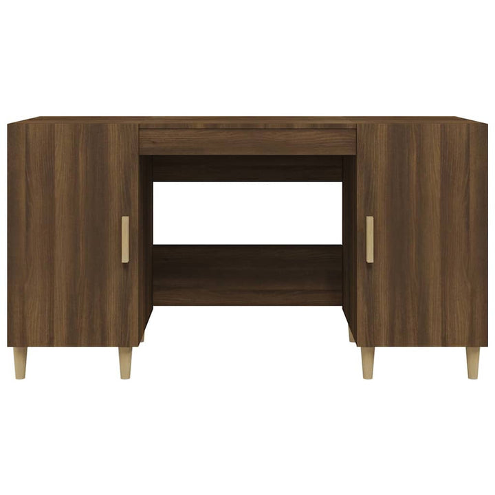 skrivebord 140x50x75 cm konstrueret træ brun egetræsfarve