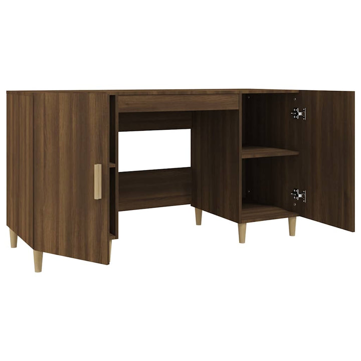 skrivebord 140x50x75 cm konstrueret træ brun egetræsfarve