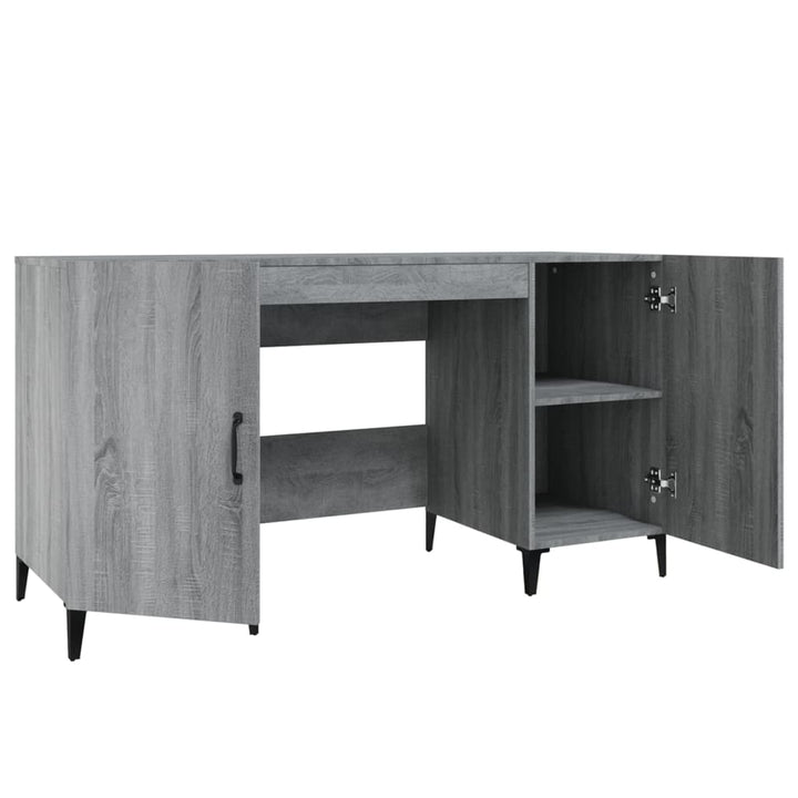 skrivebord 140x50x75 cm konstrueret træ grå sonoma-eg