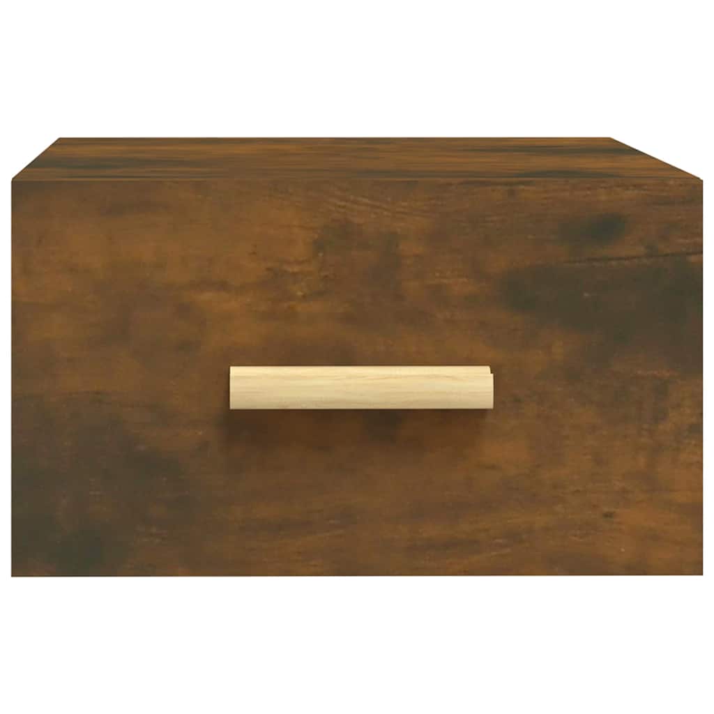 væghængte sengeborde 2 stk. 35x35x20 cm røget egetræsfarve