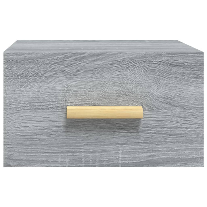 væghængte sengeborde 2 stk. 35x35x20 cm grå sonoma-eg