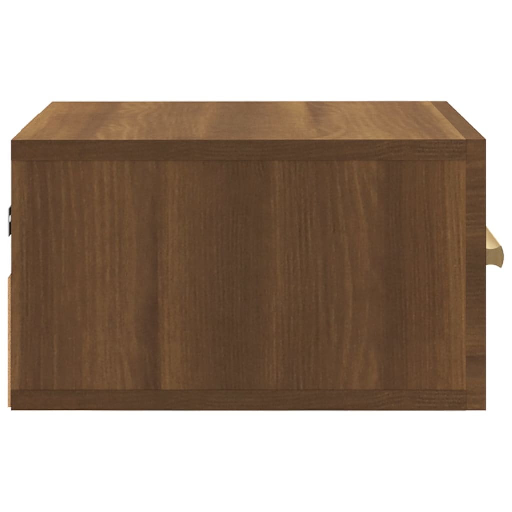 væghængt sengebord 35x35x20 cm brun egetræsfarve