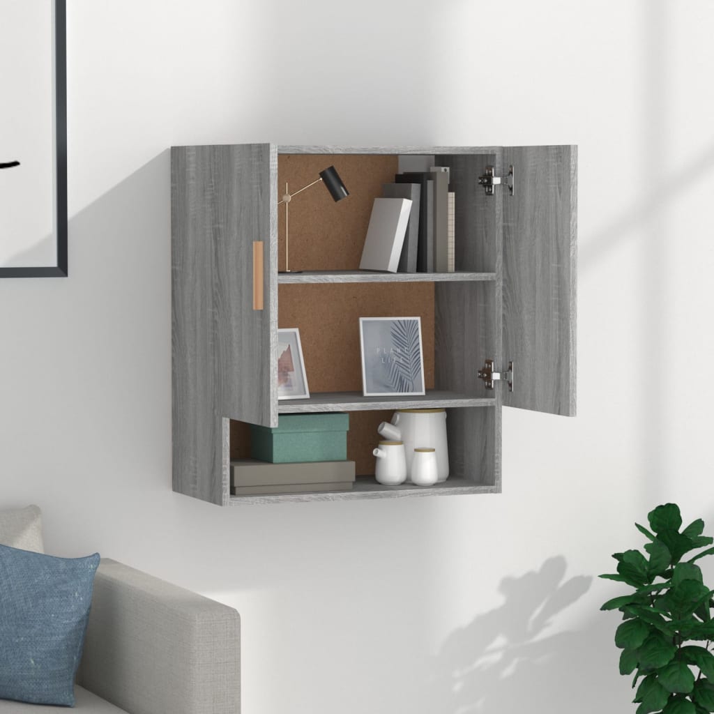 vægskab 60x31x70 cm konstrueret træ grå sonoma-eg