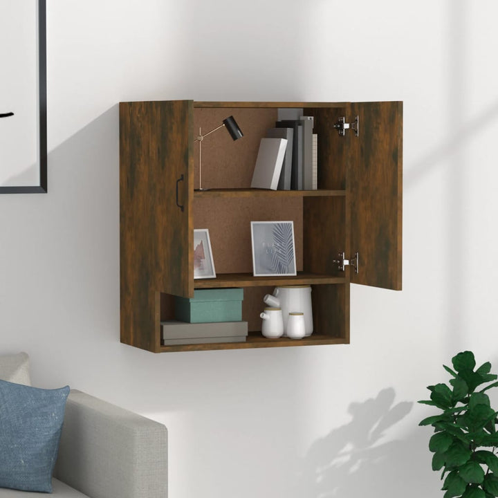 vægskab 60x31x70 cm konstrueret træ røget egetræsfarve