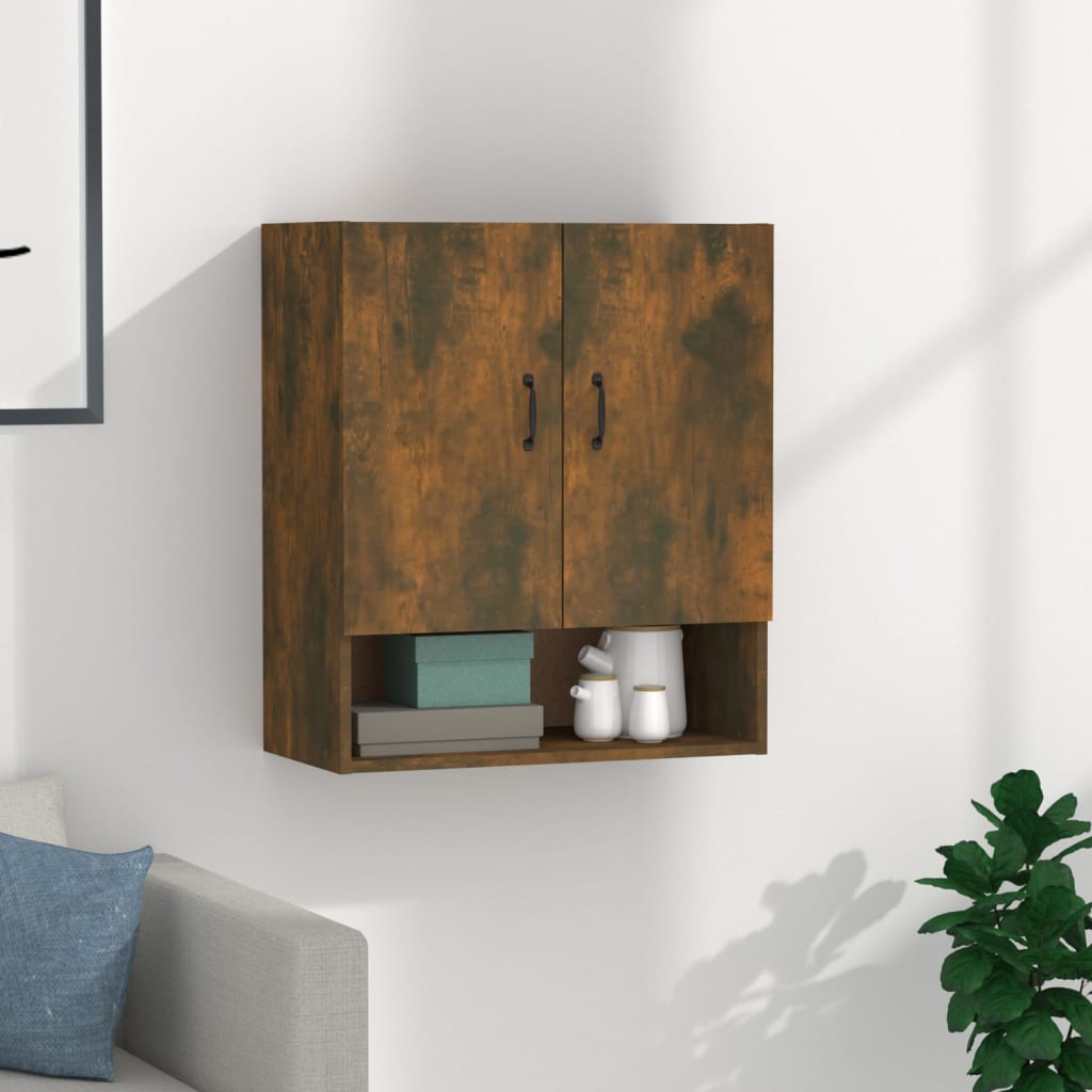 vægskab 60x31x70 cm konstrueret træ røget egetræsfarve
