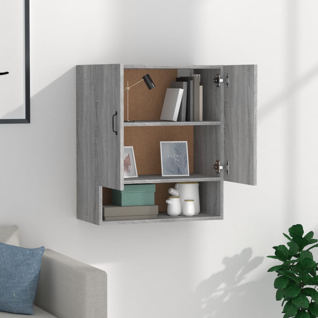 vægskab 60x31x70 cm konstrueret træ grå sonoma-eg