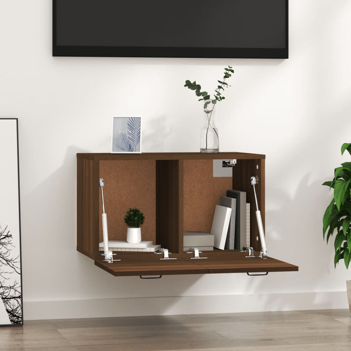 vægskab 60x36,5x35 cm konstrueret træ brun egetræsfarve