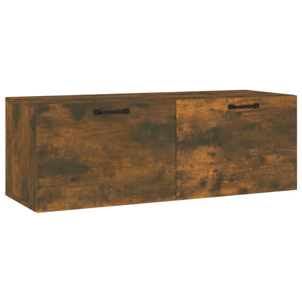 vægskab 100x36,5x35 cm konstrueret træ røget egetræsfinish