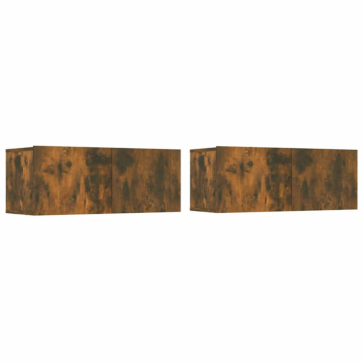 tv-skabe 2 stk. 80x30x30 cm konstrueret træ røget egetræ