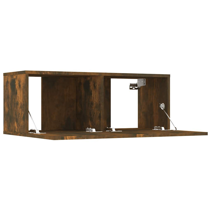 tv-skabe 2 stk. 80x30x30 cm konstrueret træ røget egetræ