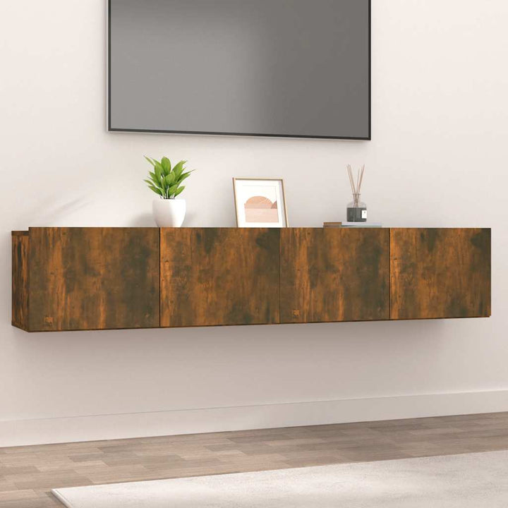tv-skabe 2 stk. 80x30x30 cm konstrueret træ røget egetræ