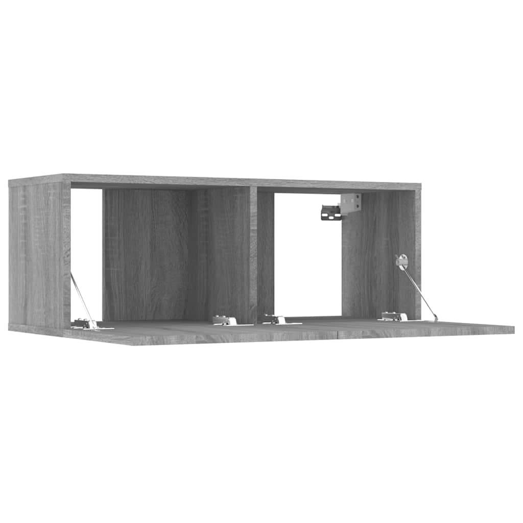 tv-skabe 2 stk. 80x30x30 cm konstrueret træ grå sonoma-eg